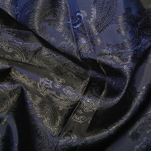 SPECIAL BUY: Jacquard Paisley: 2m Precut Length: Navy