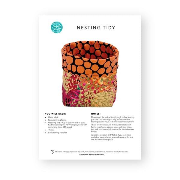 INSTRUCTIONS: Nesting Tidy: PRINTED VERSION