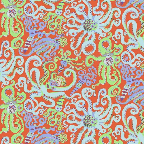 Kaffe Fassett Collective | Autumn 2020 'Octopus' Orange: by the 1/2m