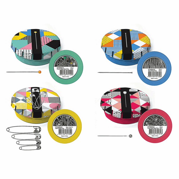 Handy Pin Tin: Green - 100 Plastic Headed Steel Pins
