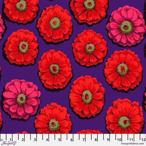 Kaffe Fassett Collective | 85 & Fabulous: 'Zinnia' Crimson: by the 1/2m