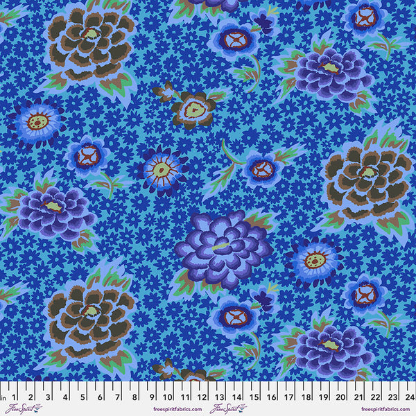 Kaffe Fassett Collective | February 2022: 'Charlotte' Blue: by the 1/2m