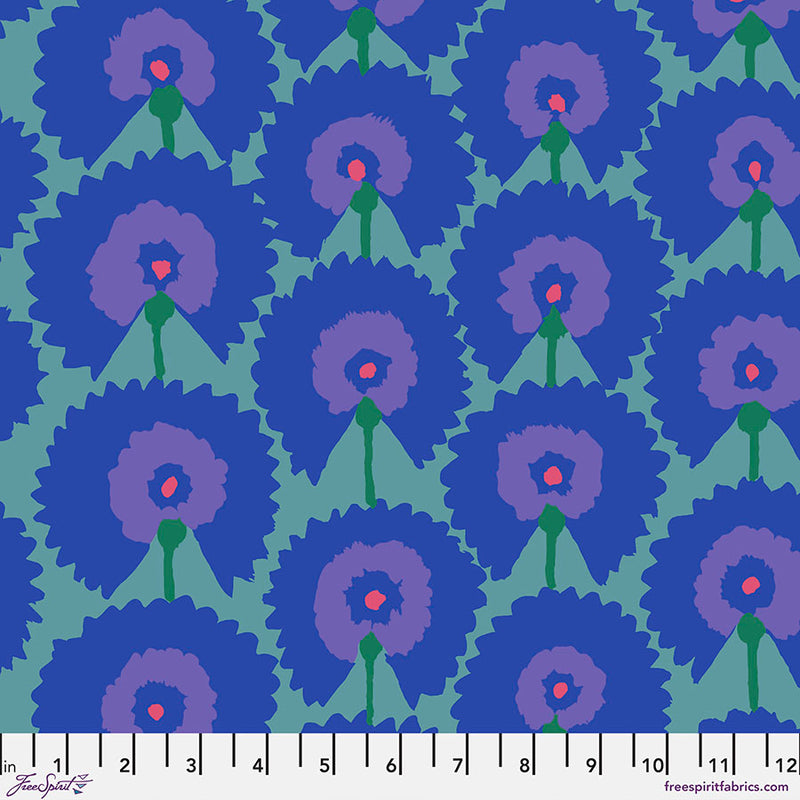 Kaffe Fassett Collective | February 2022: 'Regal Fans' Blue: by the 1/2m