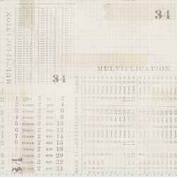 Tim Holtz | Eclectic Elements Monochrome PWTH106PARCHMENT 'Multiplication Table' Parchment: by the 1/2m