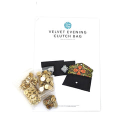 BUNDLE: Velvet Evening Clutch Bag Instructions with 50 PACK of Magnetic Clasps in 14mm Gold Colour