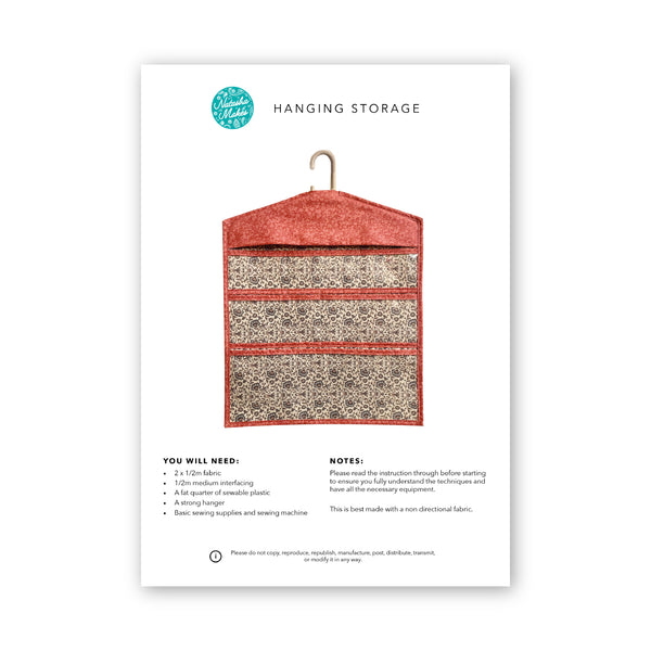 Special Buy: INSTRUCTIONS with Free FQ Sewable Plastic: Hanging Storage Tidy: PRINTED VERSION