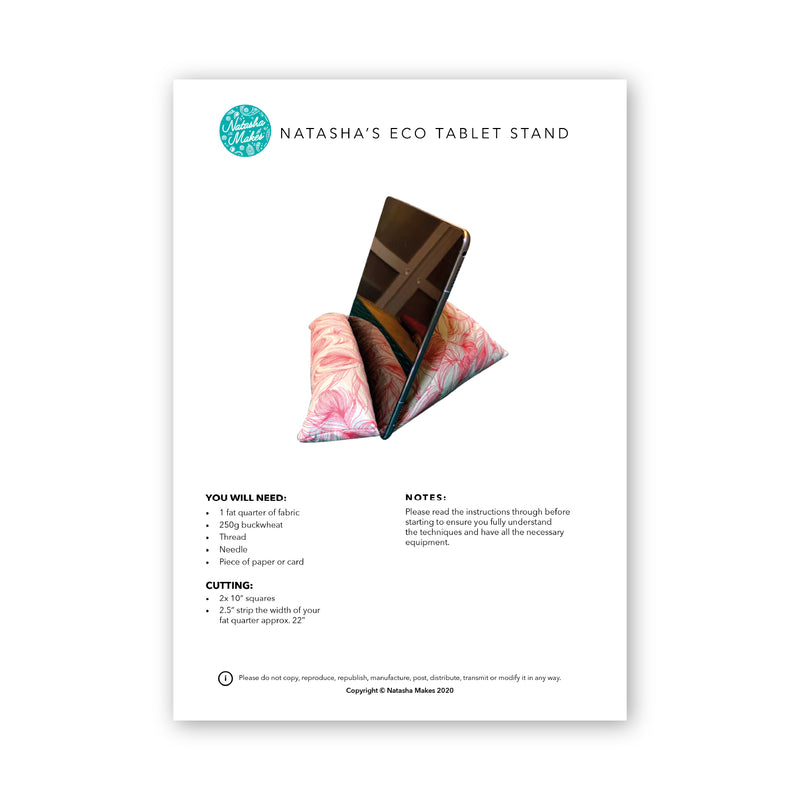 INSTRUCTIONS: Eco Tablet Stand: PRINTED VERSION