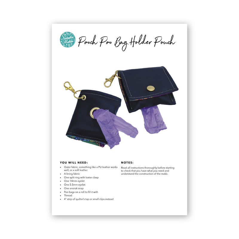 INSTRUCTIONS: Poop Bag Holder Pouch: PRINTED VERSION