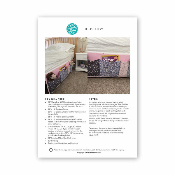 INSTRUCTIONS: Bed Tidy: PRINTED VERSION