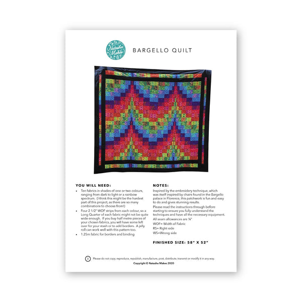 INSTRUCTIONS: Bargello Quilt: PRINTED VERSION