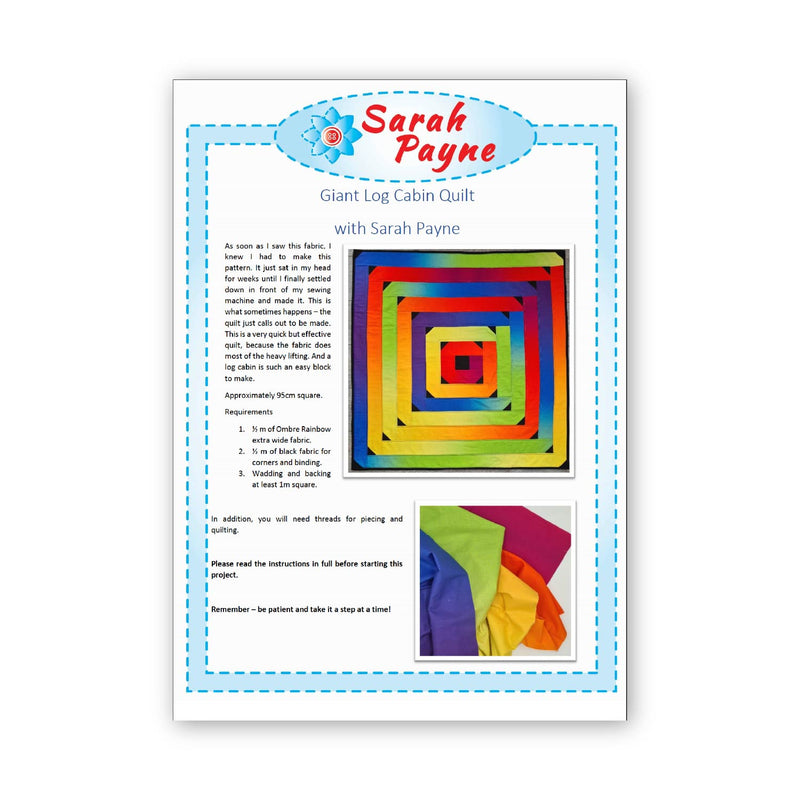 INSTRUCTIONS: Sarah Payne 'Giant Log Cabin' Quilt Pattern: PRINTED VERSION