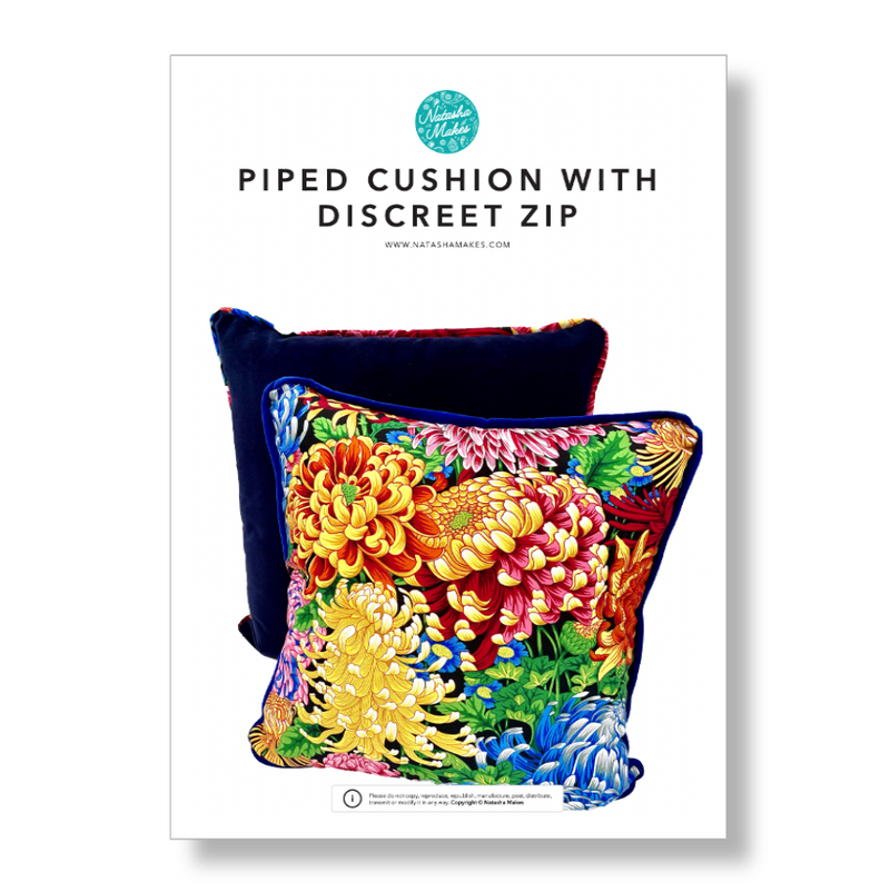 INSTRUCTIONS: Piped Cushion with Discreet Zip: PRINTED VERSION