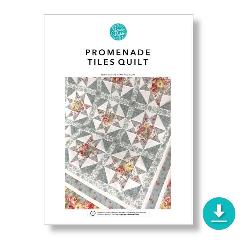 INSTRUCTIONS: 'Promenade Tile' Quilt: DIGITAL DOWNLOAD