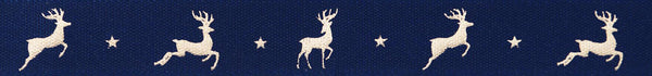 Berisfords Ribbon | 'Reindeer Flight': 15mm x 5m: Colour 4 - Navy/Gold