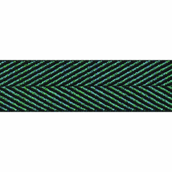 RIBBON: Zig Zag: 5m x 15mm - Black/Green