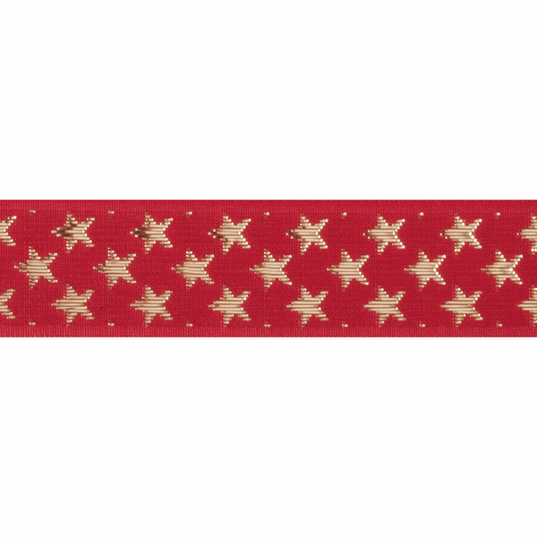 RIBBON: Galaxy: 5m x 25mm - Red/Gold