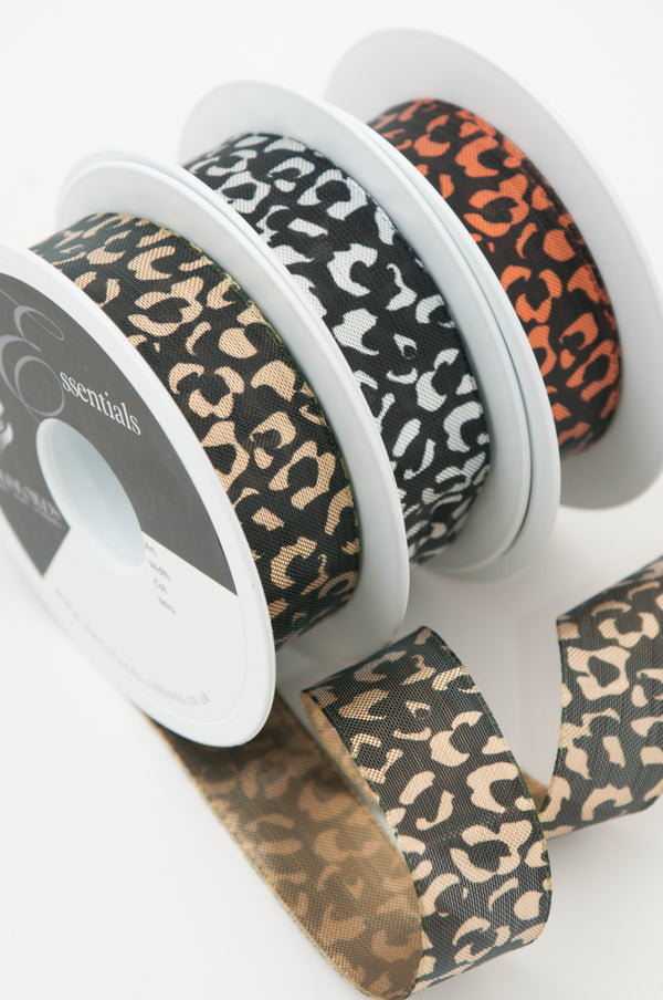 RIBBON: Berisfords 'Leopard Spots' 80570: 25mm x 5m: Colour 1 - Gold/Black