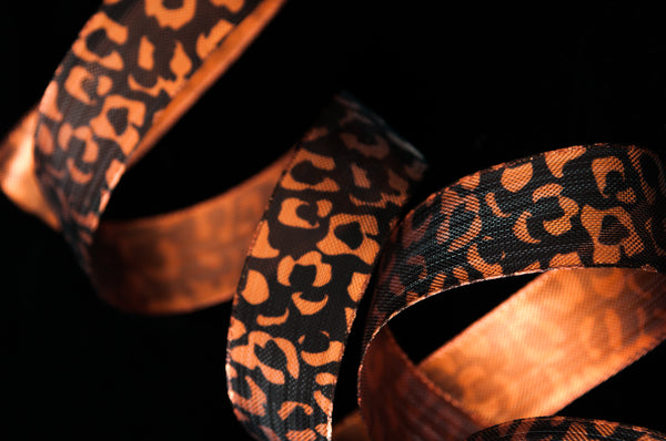 Berisfords Ribbon | 'Leopard Spots' 80570: 25mm x 5m: Colour 2 - Copper/Black