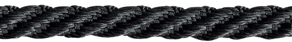 CORD: Berisfords 'Barley Twist' 5mm Colour 10 - Black: by the 1/2m