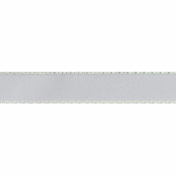 Iridescent Edge Satin: 5m x 15mm - White