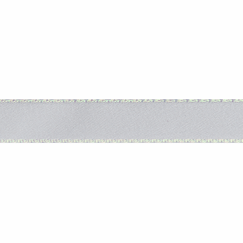 Iridescent Edge Satin: 5m x 15mm - White