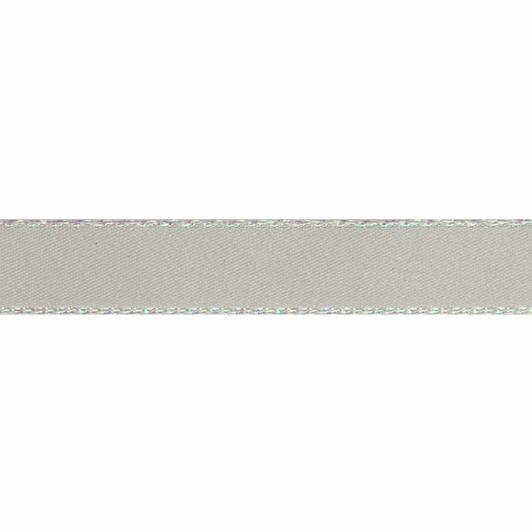 RIBBON: Iridescent Edge Satin: 5m x 15mm - Ivory