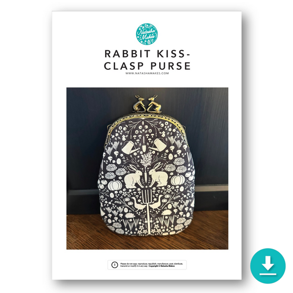 INSTRUCTIONS WITH TEMPLATE: Rabbit Kiss Clasp Purse: DIGITAL DOWNLOAD