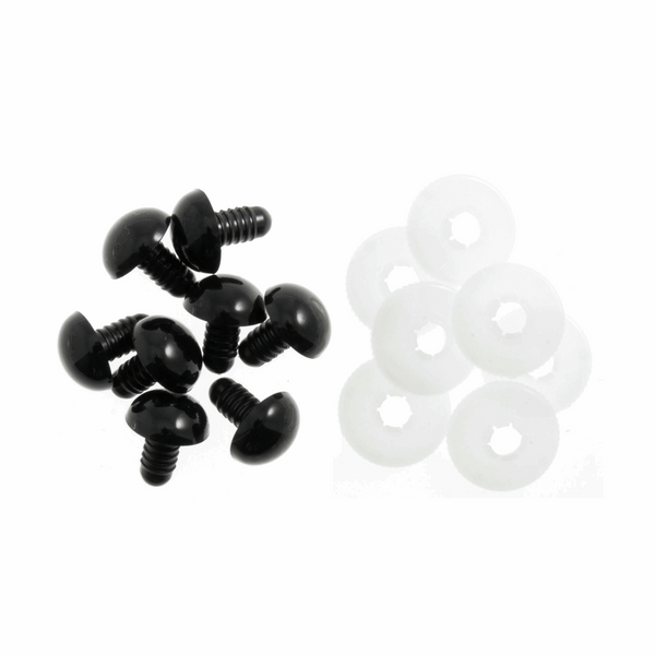 TOY MAKING: Solid Toy SAFETY Eyes for House of Zandra Toys: 12mm: Black: 1 Pair