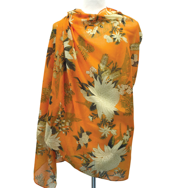 Leesa Chandler | Under the Aussie Sun: Large Scarf / Wrap / Sarong in Orange/Cream