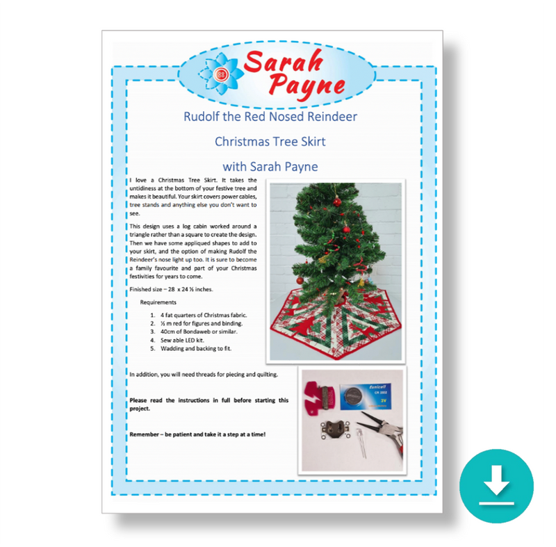 INSTRUCTIONS: Sarah Payne 'Rudolf the Red Nosed Reindeer Christmas Tree Skirt' Pattern: DIGITAL DOWNLOAD