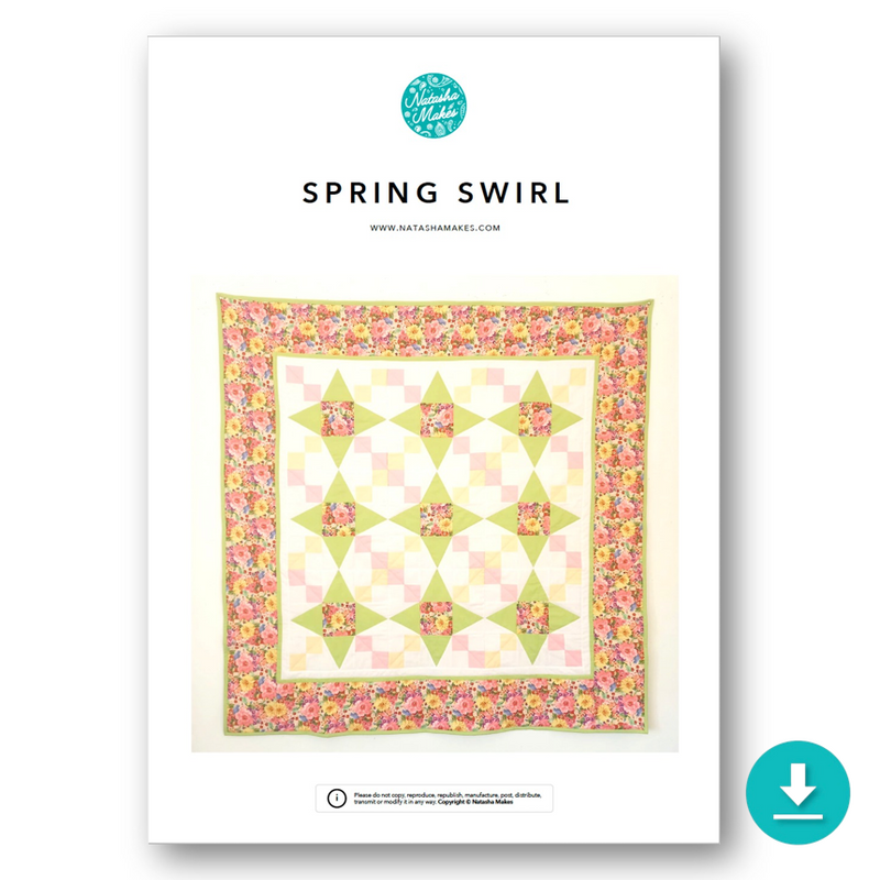 INSTRUCTIONS with Templates: 'Spring Swirl' Quilt Pattern: DIGITAL DOWNLOAD