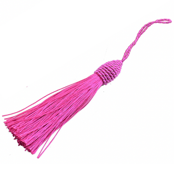 Accessory: SINGLE 15.5cm / 6" Silky Tassel with Decorative Top: Rose Pink