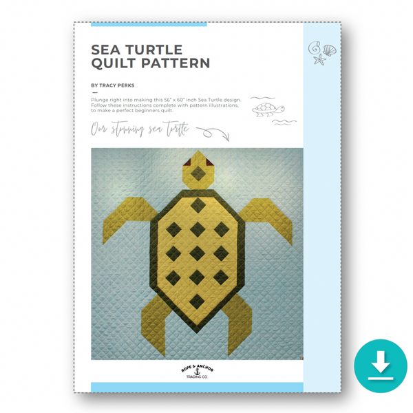 INSTRUCTIONS: Tracy Perks 'Sea Turtle' Quilt Pattern: DIGITAL DOWNLOAD