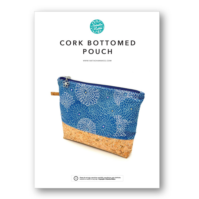 INSTRUCTIONS WITH TEMPLATE: Cork-Bottomed Pouch: PRINTED VERSION