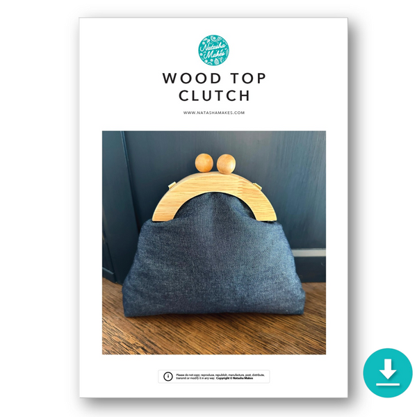 INSTRUCTIONS WITH TEMPLATE: Wood Top Clutch: DIGITAL DOWNLOAD