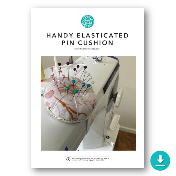 INSTRUCTIONS WITH TEMPLATE: Handy Elasticated Pin Cushion: DIGITAL DOWNLOAD
