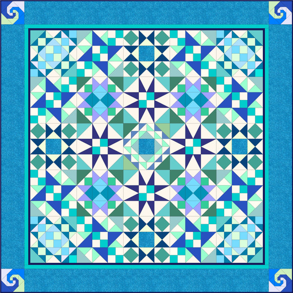 INSTRUCTIONS: Block of the Month 'Seastorm' Quilt FULL COMPENDIUM: Digital Download