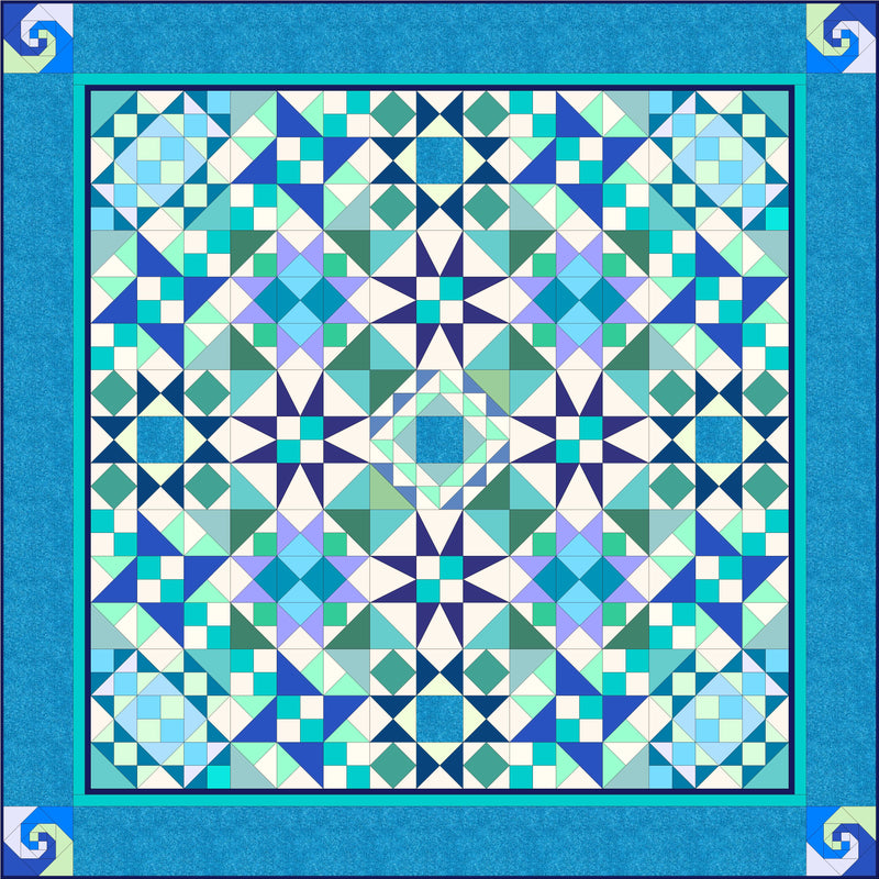 INSTRUCTIONS: Block of the Month 'Seastorm' Quilt FULL COMPENDIUM: Digital Download