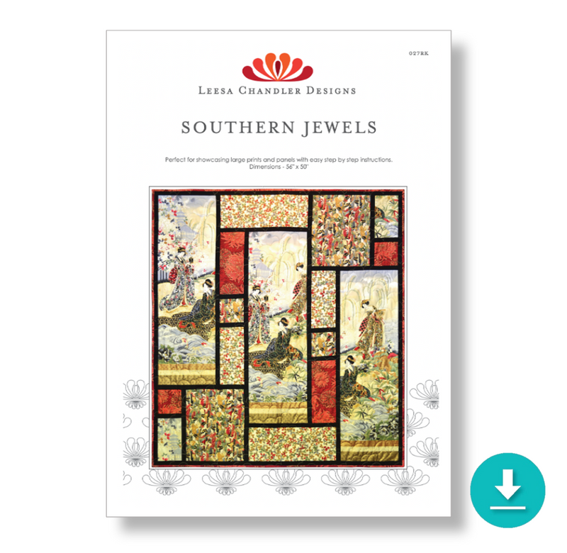 INSTRUCTIONS: Leesa Chandler 'Southern Jewels' Quilt Pattern: DIGITAL DOWNLOAD