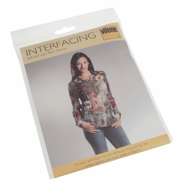 VLIESELINE H 180: Soft and Light Iron-on Interfacing: 90 x 50cm: Black