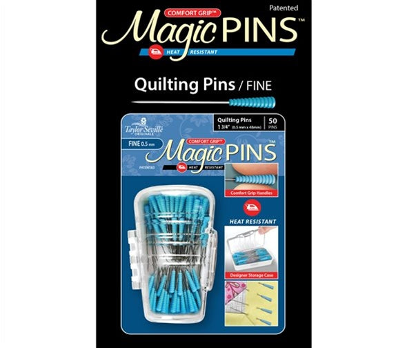 Taylor Seville: Magic Pins COMFORT GRIP 1 3/4" Quilting REGULAR 0.6mm: 50 pins