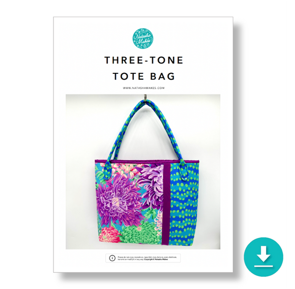 INSTRUCTIONS: Three-Tone Tote Bag: DIGITAL DOWNLOAD
