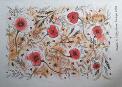 Tilly Rose: 'Be Your Own Kind of Beautiful' Digitally Printed Panel: 'Dawn' Poppies