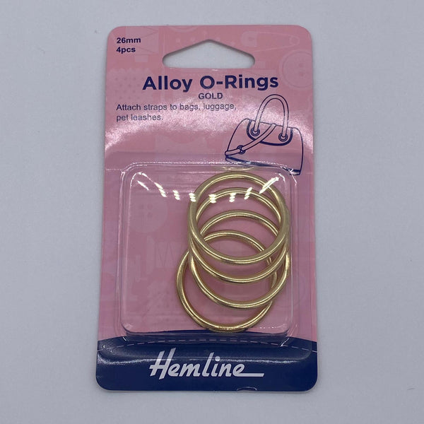 HEMLINE: Alloy O-Rings: Gold: 26mm