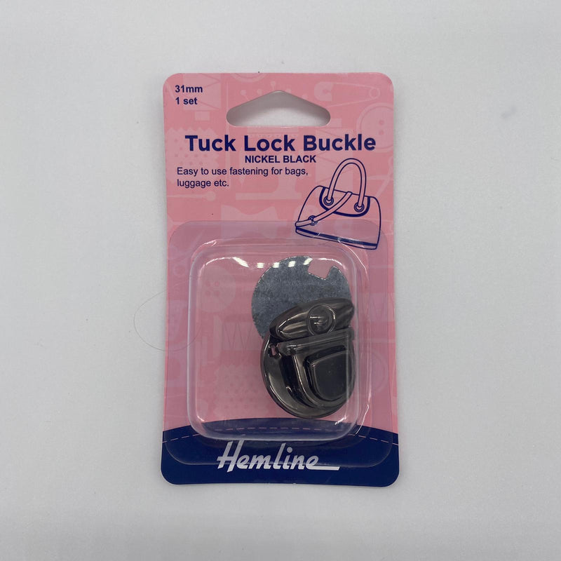 Tuck Lock Buckle: Nickel Black: 31mm
