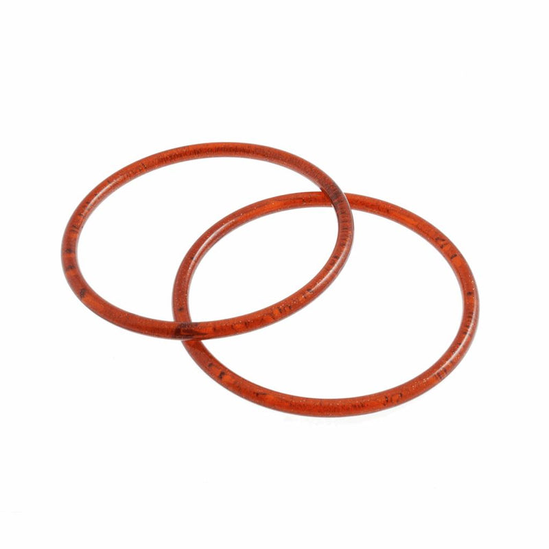 Round Bag Handles x ONE PAIR: 13cm Amber/Gold