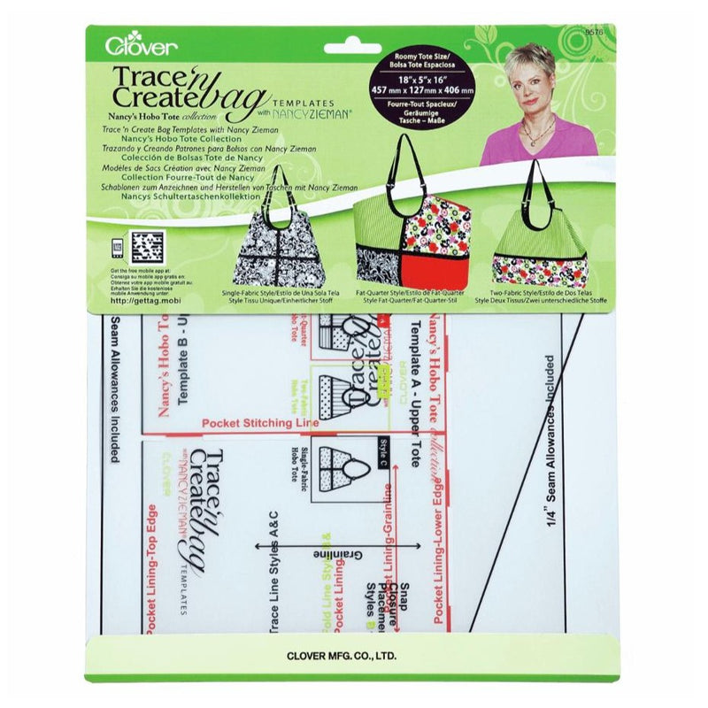 CLOVER: Trace n Create Hobo Tote Bag Template Kit