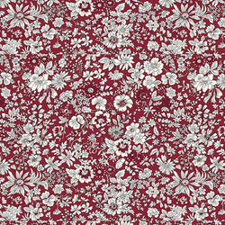 BOLT END PIECE: Liberty Flower Show Winter 'Emily Silhouette' Maroon 719E: Approx 0.96m