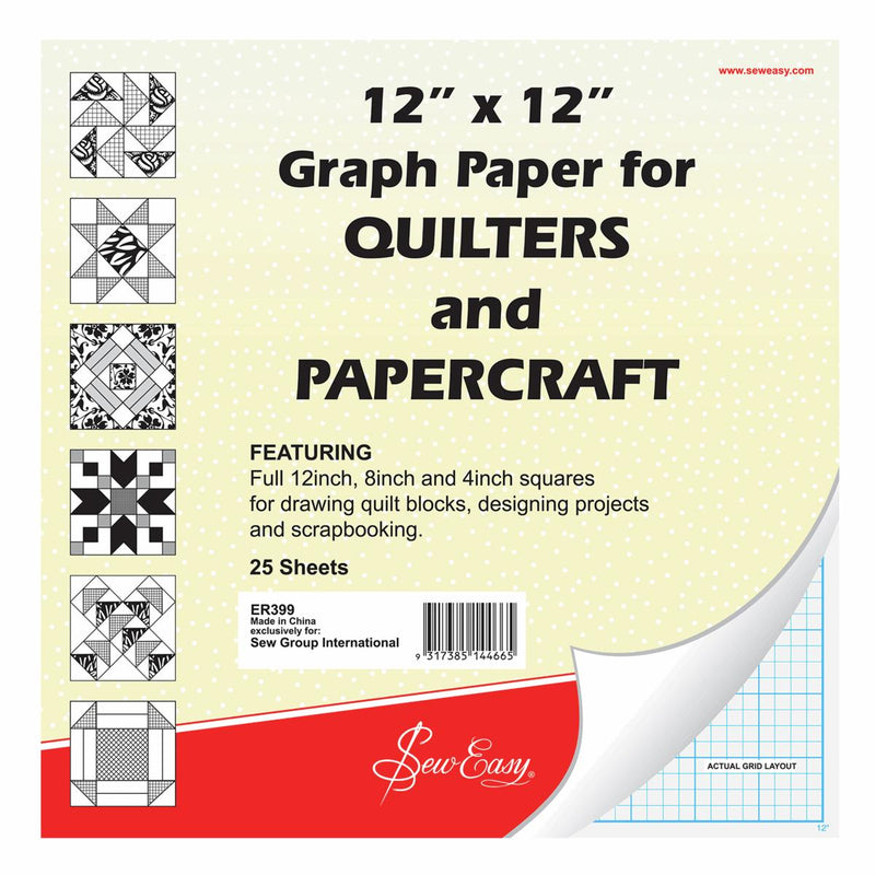 Quilter's Graph Paper: 12" x 12": 25 Sheets