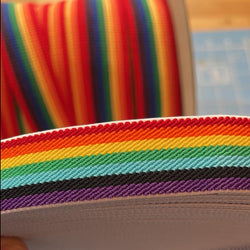 Elastic: Rainbow: 25mm: Cut to Order by the METRE
